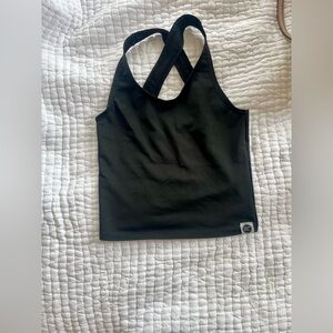 Black athletic crop top size small